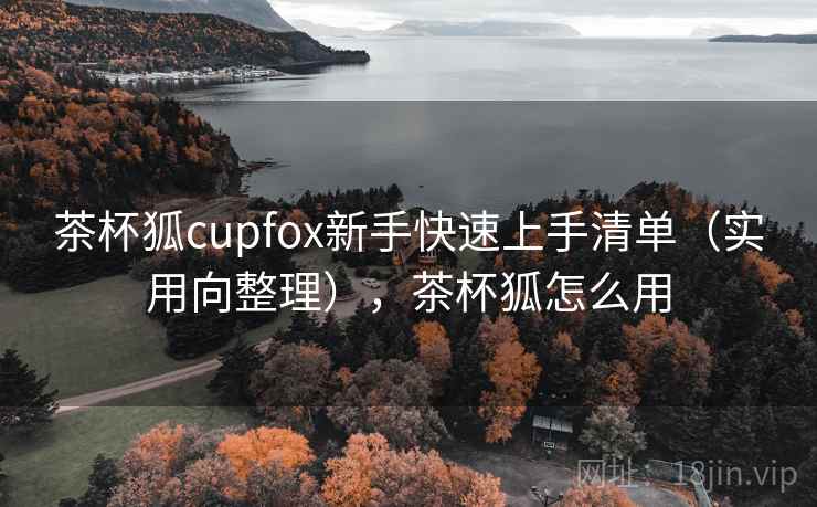 茶杯狐cupfox新手快速上手清单（实用向整理），茶杯狐怎么用